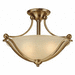 Hinkley H4651BRL720 Brushed Bronze / Amber Seedy Semi Flush Mount Ceiling Light