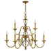 Hinkley H4958HB Heritage Brass Large Foyer Chandelier