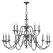 Hinkley H4959PL Polished Antique Nickel Large Foyer Chandelier