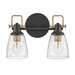 Hinkley H51272BK Black 2 Bulb Bathroom Light