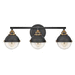 Hinkley H5173BK Black 3 Bulb Bathroom Light