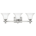 Hinkley H5853BN Brushed Nickel 3 Bulb Bathroom Light