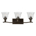Hinkley H5893OBCL Olde Bronze / Clear 3 Bulb Bathroom Light