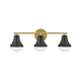Hinkley H85513BK Black 3 Bulb Bathroom Light