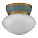 Hinkley H83601LCBSF Lacquered Brass / Seafoam Flush Mount Ceiling Light