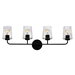 Hinkley H853454BKCL Black 4 or more Bulb Bathroom Light