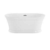  Serafina Unique Size Soaking Tub - White / Chrome Trim