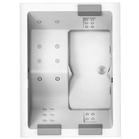  Elara Plus Unique Size Whirlpool Bath - White / Chrome