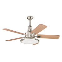  Kittery Large Fan (52'' to 59'') Ceiling Fan - Polished Nickel / Maple