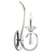  Optic Ice 1 Bulb Wall Sconce - Chrome