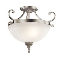  Monroe Semi Flush Mount Ceiling Light - Brushed Nickel