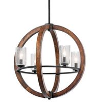  Grand Bank Mini Chandelier - Auburn Stained