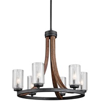  Grand Bank Mini Chandelier - Auburn Stained Finish