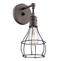  Industrial Cage 1 Bulb Wall Sconce - Weathered Zinc