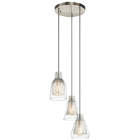  Evie Multi Light Pendant Light - Brushed Nickel