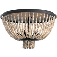  Brisbane Flush Mount Ceiling Light - Distressed Black