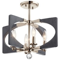  Alscar Semi Flush Mount Ceiling Light - Driftwood Grey