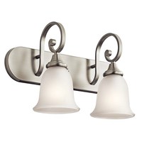  Monroe 2 Bulb Bathroom Lighting - Brushed Nickel