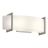  Crescent View 2 Bulb Bathroom Lighting - Brushed Nickel