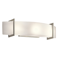  Crescent View 3 Bulb Bathroom Lighting - Brushed Nickel