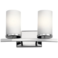  Crosby 2 Bulb Bathroom Lighting - Chrome