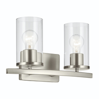  Crosby 2 Bulb Bathroom Lighting - Brushed Nickel