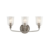  Waverly 3 Bulb Bathroom Lighting - Classic Pewter