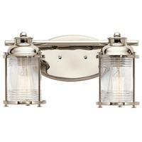  Ashland Bay 2 Bulb Bathroom Lighting - Polished Nickel
