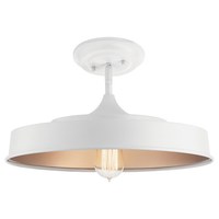  Elias Semi Flush Mount Ceiling Light - White