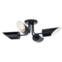  Trentino Semi Flush Mount Ceiling Light - Black