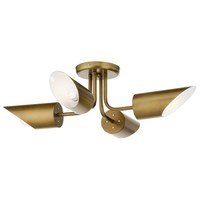  Trentino Semi Flush Mount Ceiling Light - Natural Brass