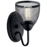  Voclain 1 Bulb Wall Sconce - Black