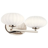  Pim 2 Bulb Bathroom Lighting - Polished Nickel