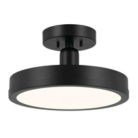  Riu Semi Flush Mount Ceiling Light - Black