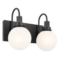  Hex 2 Bulb Bathroom Lighting - Black