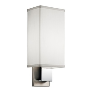 KK10438NCHLED Santiago 1 Bulb Wall Sconce - Brushed Nickel & Chrome