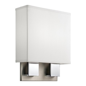 KK10439NCHLED Santiago 1 Bulb Wall Sconce - Brushed Nickel & Chrome