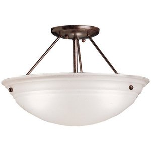 KK3122TZ Cove Molding Top Glass Semi Flush Mount Ceiling Light - Tannery Bronze