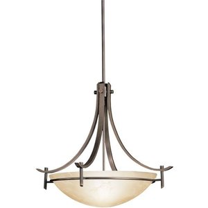 KK3278OZ Olympia Up Light Pendant Light - Olde Bronze / Sunset Marble