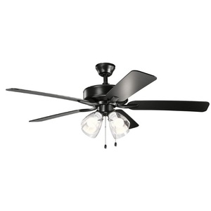 KK330016SBKS Basics Pro Premier Large Fan (52'' to 59'') Ceiling Fan - Satin Black