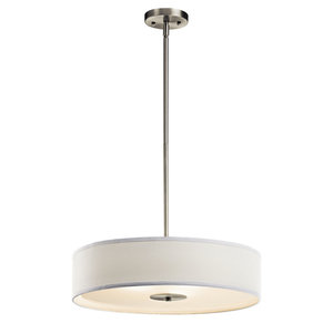 KK42121NI Inverted Pendant Drum Pendant Pendant Light - Brushed Nickel