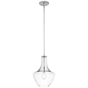 KK42141CHCLR Everly Down Light Pendant Light - Chrome / Clear