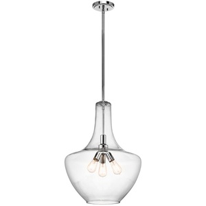 KK42198CH Everly Drum Pendant Pendant Light - Chrome