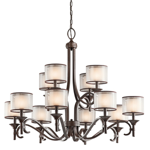 KK42383MIZ Lacey Large Foyer Chandelier Chandelier - Mission Bronze