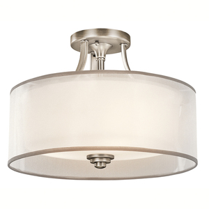 KK42386AP Lacey Semi Flush Mount Ceiling Light - Antique Pewter