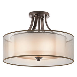 KK42387MIZ Lacey Semi Flush Mount Ceiling Light - Mission Bronze