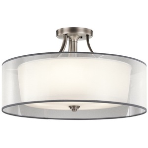 KK42399AP Lacey Semi Flush Mount Ceiling Light - Antique Pewter