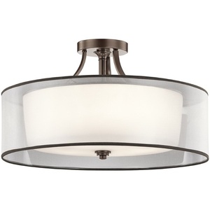 KK42399MIZ Lacey Semi Flush Mount Ceiling Light - Mission Bronze