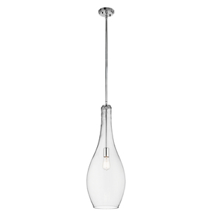 KK42475CHCLR Everly Down Light Pendant Light - Chrome / Clear