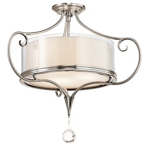 KK42866CLP Lara Semi Flush Mount Ceiling Light - Classic Pewter